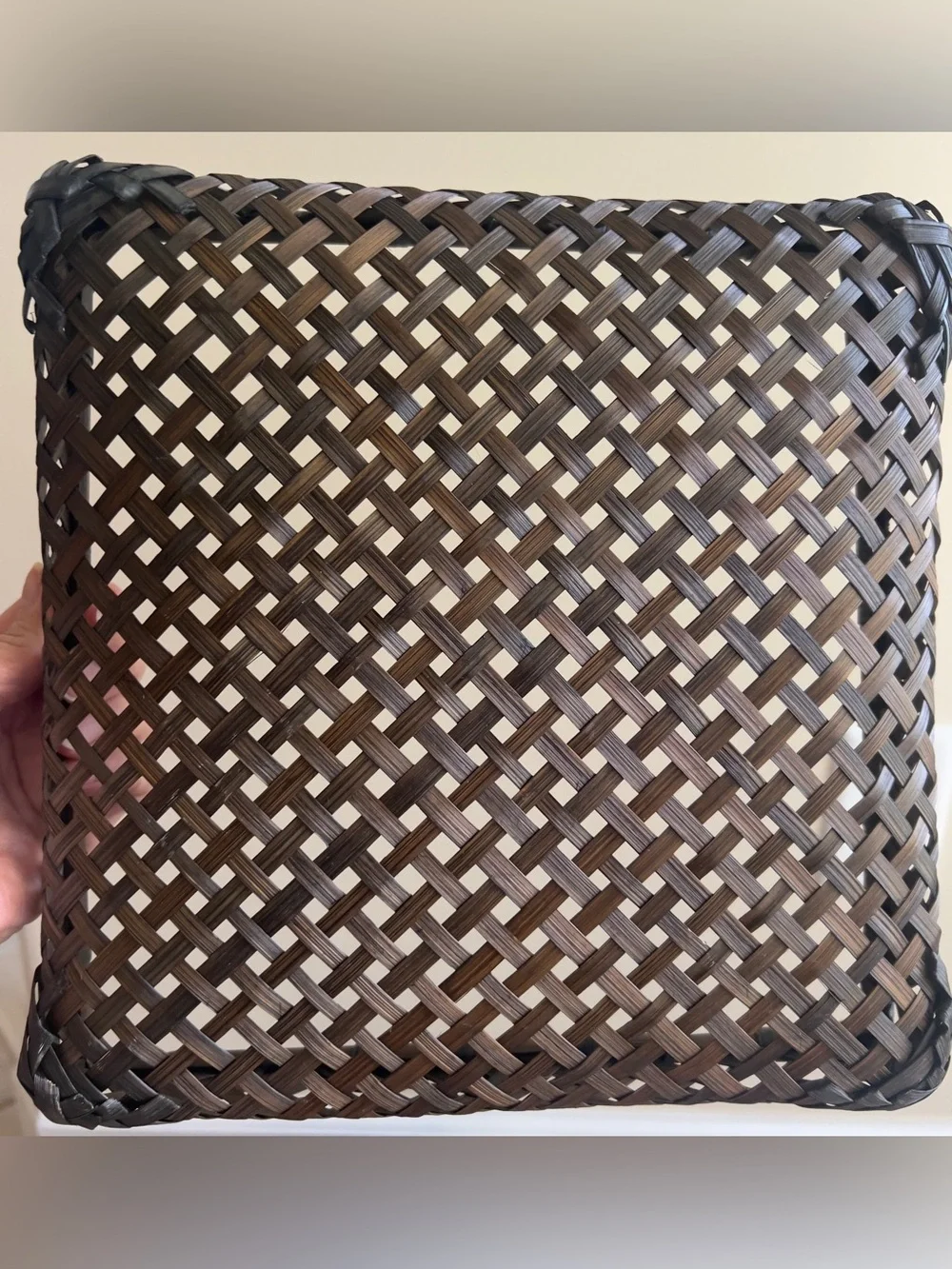 Woven Brown Storage Basket with Lid - Home Accents